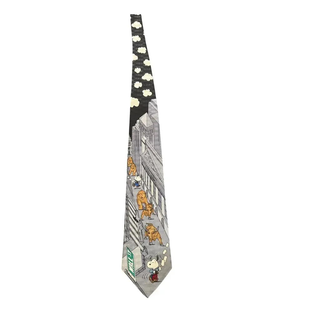 Peanuts Bears Bulls and Beagle Stock Market Snoopy Cartoon Necktie
